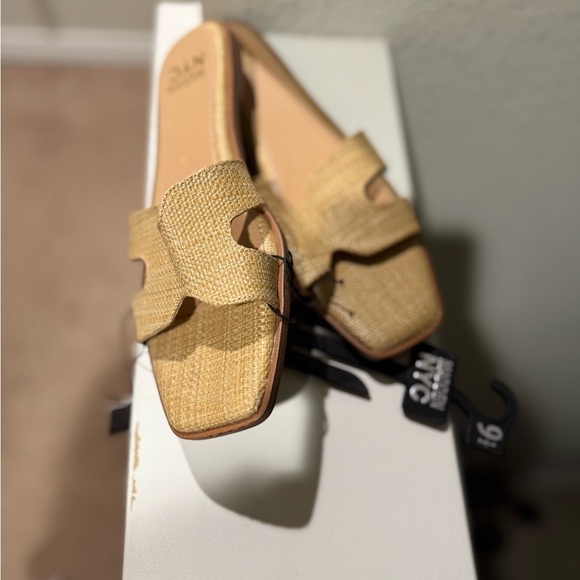 Chic Tan Slip-On Sandals - Picture 1 of 5